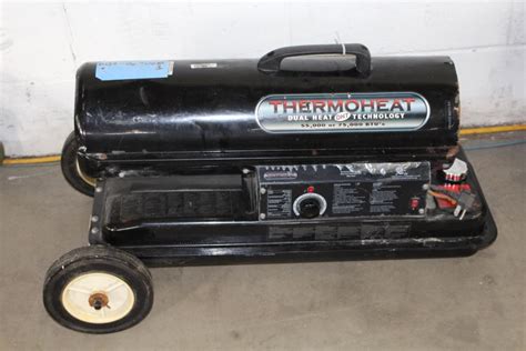 THERMOHEAT DHT duel heat technology kerosene/electric heater(170,000/210,000 BTU)(operational. View Item in Catalog Lot #80 . Sold for: $55.00 to A****6 "Tax, Shipping & Handling and Internet Premium not included. See Auction Information for full details." Payment Type: Payment Type: Please Add ...